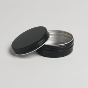 48 x ALB641 60ml Black Aluminium tin with screwlid and EPE liner 68x25mm (£0.43p per tin)