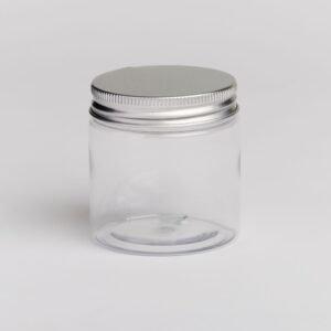 48 x PET587 150ml PET jar with aluminium screw lid 71x61mm (£0.64 per tin)