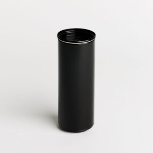 24 x BL670 Gloss Black beverage can with push-in lid 54x142mm (£1.22 per tin)