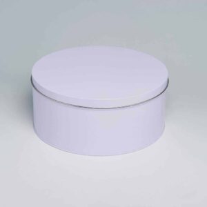 12 x WR234 Large Cake Tin White With Round Slip Lid 230x100mm (£3.99 Per Tin)