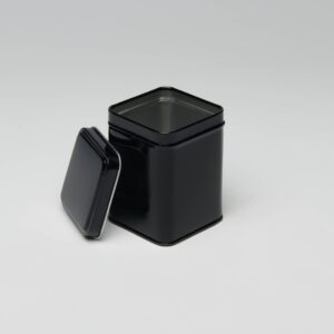 24 xBL667 Black Square 50g tin with slip lid 60x60x80mm (£0.70 Per Tin)