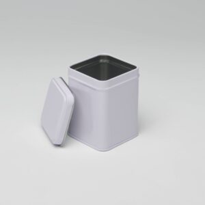 24 xWR254 White square 50g tin with slip lid 60x60x80mm (£0.70 Per Tin)