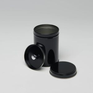 12 x BL677 Black Round tin lid with inner lid 61x88mm (£0.97p Per Tin)