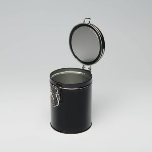 12 x BL676 Black Round Tin with Clip lid 95x130mm (£2.27 Per Tin)