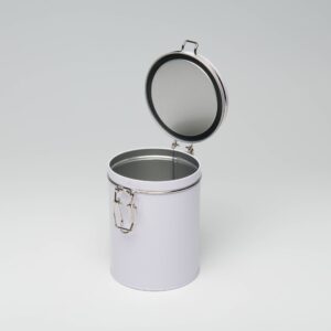 12 x WR249 White Round Tin With Clip lid 95x130mm (£2.27 Per Tin)