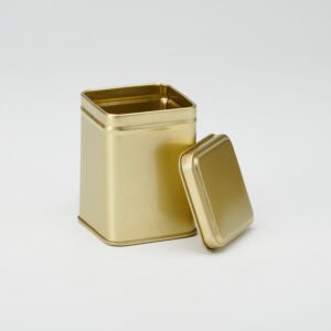 24 xGD470 Gold Square 50g tin with slip lid 60x60x80mm (£0.70 Per Tin)