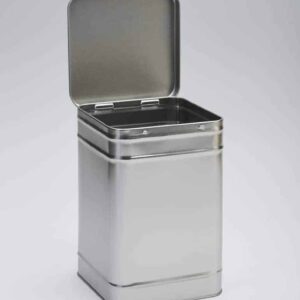 4 x PL423 Plain silver 3lb storage tin with hinged lid Plain 145x145x214mm (£4.69 Per Tin)