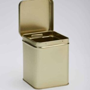 12 x Gold Design Square 1/2lb 250g Tin  with hinged lid 88x88x115mm (GD435) (£1.36 Per Tin)