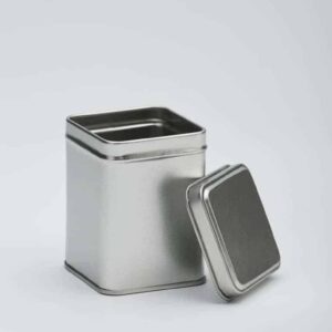 24 x PL821 Plain silver square 50g with slip lid 60x60x80mm (£0.60p Per Tin)