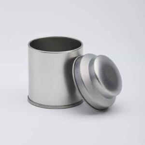24 x PL409 Round 25g tin with Domed lid small Plain silver 53x70mm (£0.62p Per Tin)