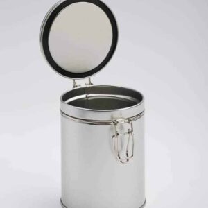 12 x PL824 Plain Silver Round Tin with Clip lid 95x130mm (£1.85 Per Tin)