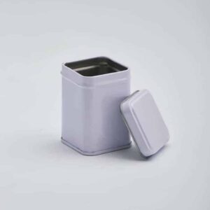 24 xWR241 White square 25g mini tin with slip lid 44x44x62mm (£0.48 Per Tin)