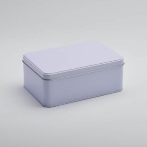 6 x WR235 White Rectangle Tin with Slip Lid 192x127x75mm (£2.85 Per Tin)