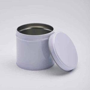 12 x WR239 White Round Medium tin with slip lid 107x100mm (£1.70 Per Tin)