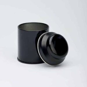 24 x BL672 Black Round 25g tin with domed lid Small 53x70mm (£0.65 Per Tin)