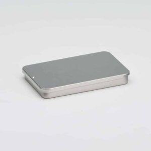 24 x Sliding Lid Tin Plain silver 100x65x13mm (PL411) (£0.60p Per Tin)