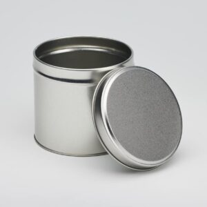12 x PL390 Plain Silver Round waffle tin 107x100mm (£1.63 Per Tin)