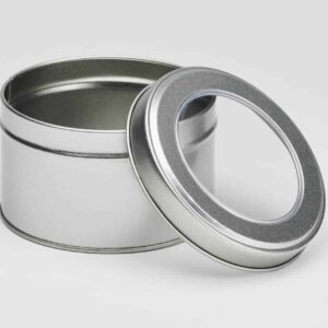 12 x WIN904 Round Window tin with slip lid Medium 107x65mm (£1.39 Per Tin)