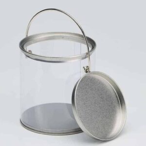 12 x WIN907 Round Window tin with handle 85x91mm (£1.52 Per Tin)