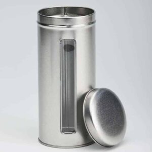 12 x WIN902 Round Window tin round with slip lid 76x170mm (£1.59 Per Tin)