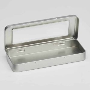 12 x WIN901 Window Pencil tin with hinged lid 181x76x22 (£1.21 Per Tin)