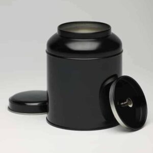 6 x BL675 Black 250g Round Domed Tin with slip lid & Inner Lid 100x130mm (£1.99 Per Tin)