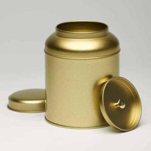6 x GD440 Gold 250g Round Domed Tin with slip lid & Inner Lid 100x130mm (£1.99 Per Tin)