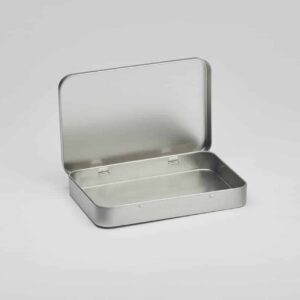 12 x PL725 Plain Silver A6 Tin with Hinged Lid 165x110x23mm (£1.27 Per Tin)
