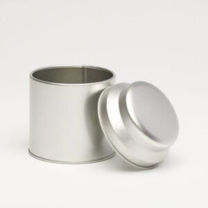 24 x PL607 Silver 50g Round Domed Tin 75x90mm (£0.89 Per Tin)
