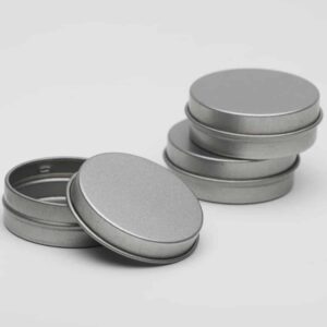 100 x PL827 15ml Plain silver Round Tin with slip lid 43x18mm (£0.29p per tin)